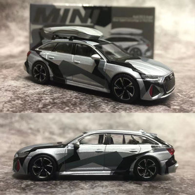 MINI GT 1:64 Model Car Audi RS 6 Avant Silver Camouflage Die-cast Alloy Vehicle Display Collection