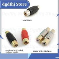 Dgdfhj Shop RCA Female to Female F/F Joiner Couplers AV Audio Video Adapter copper Cable Connector Jack Plug Gold Plated Speaker 3types