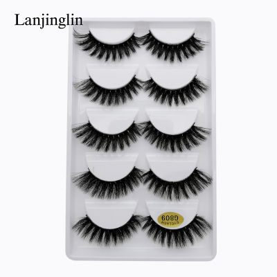 LANJINGLIN 10 boxes lot mink eyelashes natural long false eyelashes 100 handmade soft 3d mink lashes makeup faux cils G803