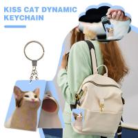 Bozui Cat Dynamic Pendant Creative Keychain HD Edition Cat Little Acrylic Pendant 3D Cute P5Q6