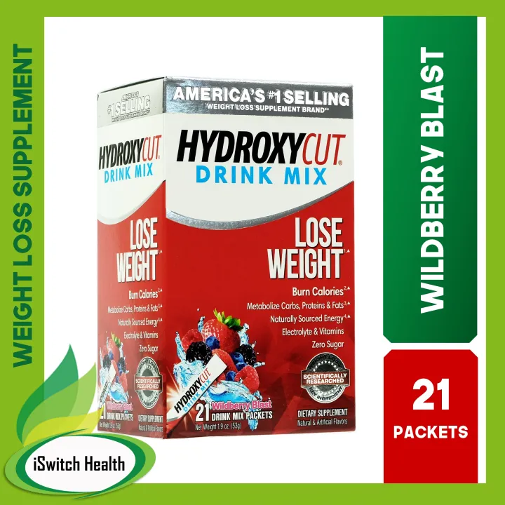 MuscleTech Hydroxycut Weight Loss Drink Mix 21 Packets Wildberry