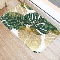 Tropical Plants Palm Leaf Monstera Decoration Kitchen Door Mats 40x60 Velvet Carpet Doormat Indoor Floor Bathroom Anti-Slip Rug