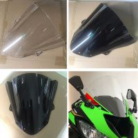 กระจก ZX6R สำหรับ2019 2020 2021 2022 2023 Kawasaki Ninja 636 ZX-6R ZX กระจกกันลมหน้าจอ ZX636 6R ฟองคู่อิริเดียมสีดำ