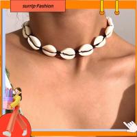 SURRIP เครื่องประดับแฟชั่นแฟชั่น Bohemia Beach Choker Boho ทำด้วยมือธรรมชาติทำด้วยมือ Cowrie Shell สร้อยคอ