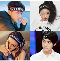 【YF】 Korean Sports Letter Elastic Hairband Love Antiperspirant Belt Sport Headband for Women Men Head Band