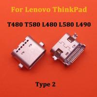 【✔In stock】 nang20403736363 2ชิ้นแจ็คไฟ Dc สำหรับ Lenovo ตัก Thinkpad E480 E485 E580 E585 R480 E590 T750 T480 T580 L480 L580 L490 Type-C ขั้วต่อ Usb