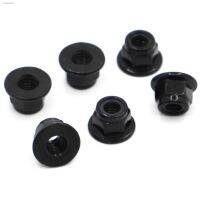 ✉❆♞ 10pcs Black Carbon Steel Hex Flange Nylon Insert Lock Nut M3 M4 M5 M6 M8 Self-locking Nylock Locknut