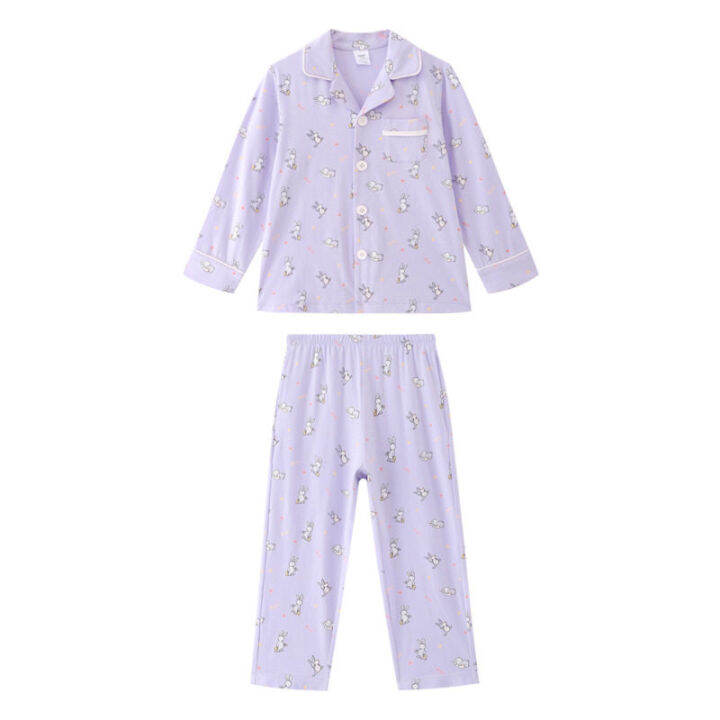 annil-childrens-clothing-boys-and-girls-pajamas-suit-2021-new-medium-and-big-children-spring-two-piece-suit-western-style-homewear