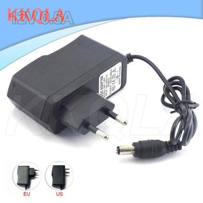 QKKQLA AC to 100-240V DC 12V 0.5A 500mA Camera Power Adapter Supply Charger Charging adapter for LED Strip Light 5.5mmx2.1mm E14