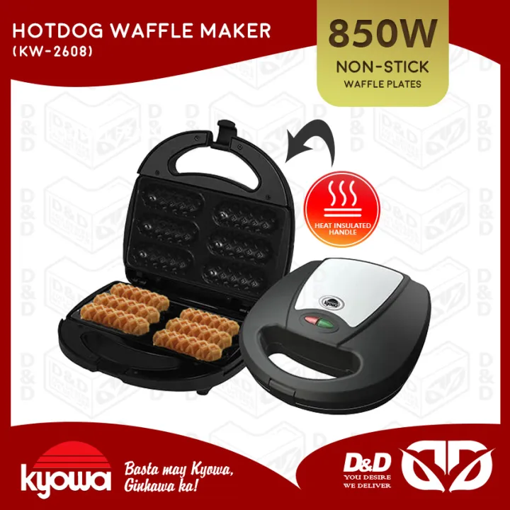 D&D Kyowa Hotdog Waffle Maker with Safety CutOff Thermal Fuse (KW
