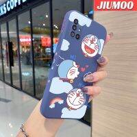 JIUMOO เคสปลอกสำหรับ Samsung A51 4G M40s ลายการ์ตูนแฮปปี้โดราเอม่อนเคสโทรศัพท์ลายน้ำขอบซิลิโคนนิ่มแบบดั้งเดิมทรงสี่เหลี่ยมเคสป้องกันกล้องเลนส์คลุมทั้งหมดเคสฝาหลังกรอบเคสนิ่ม