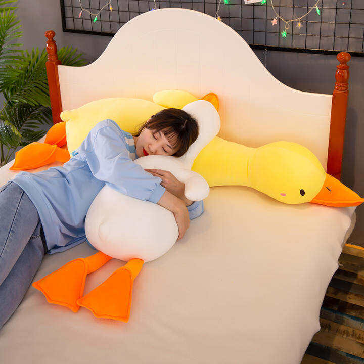 plush-toy-cute-duck-doll-girl-sleeping-bed-pillow-long-pillow-big-white-goose-holiday-doll