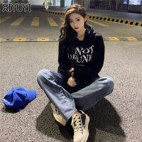 XIYUYI 250G Plus Fleece/เสื้อกันหนาวมีฮู้ดสำหรับผู้หญิงเสื้อฤดูใบไม้ร่วงและฤดูหนาวมีขนแกะ