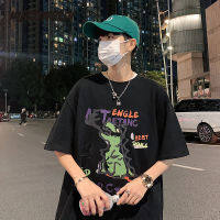 Ins Little Dinosaur เสื้อยืดหลวมผ้าฝ้ายแฟชั่นบางชุดคู่ 2022 ฤดูร้อนใหม่แขนสั้น Top