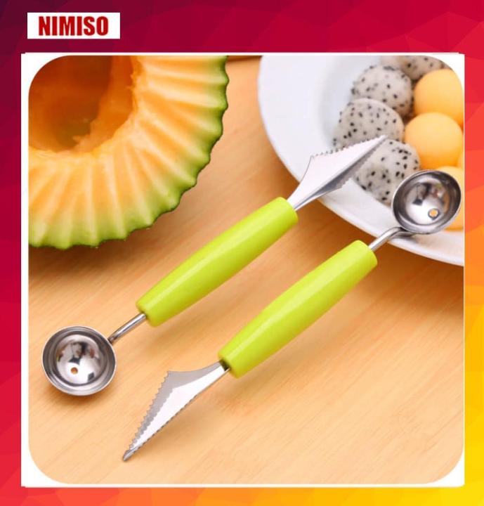 Melon Baller Scoop Stainless steel Dual-Purpose DIY Fruit Carving Knife Ice  Cream Scoop Dishwasher Safe