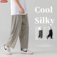 Brand Mens clothing Summer New Solid Color Simple easy-care Pants Cool Elasticity Breathable Light Casual Fashion Man pants