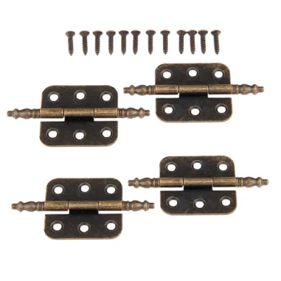 4 Pcs 35x70mm Antique Bronze Iron Crown Head 6 Holes Hinges for Vintage Wooden Box Toolbox Cabinet Cupboard Furniture Fittings
