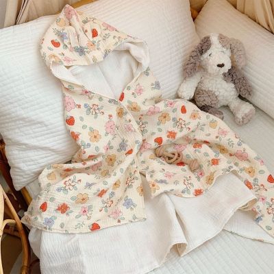 ♦◙ F1CB Soft-Cotton Baby Hooded Bath Towel Sleepwear for Toddler-Newborn Ultra-Absorbent