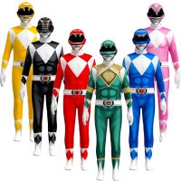 Fantasia Power Samurai Rangers คอสเพลย์เครื่องแต่งกายผู้ใหญ่เด็ก Morpher Mighty Morphin Superhero Mask Jumpsuit Zentai Suit Halloween