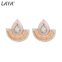 Laya 925 Sterling Silver Fashion Bohemian Style High Quality Zircon Enamel Earrings For Women Luxury Jewelry 2021 Trend