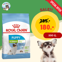 Clearance !! Royal Canin Puppy X-Small 500 g. อาหารสุนัขโรยัล คานิน สำหรับลูกสุนัข พันธุ์จิ๋ว ชนิดเม็ด Exp.10 Dec 2023