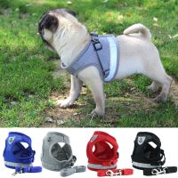 Reflective Dog Harness Leash Set Cat Dog Harnesses Vest Nylon Breathable Mesh Pet Harness For Chihuahua Bulldog Petshop XS-XL