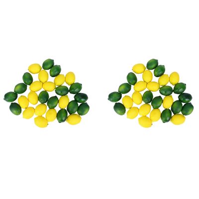 56Pcs Artificial Lemons and Limes Fake Fruits Decorative Faux Citrus Fruits Artificial Decorations for Home Kitchen