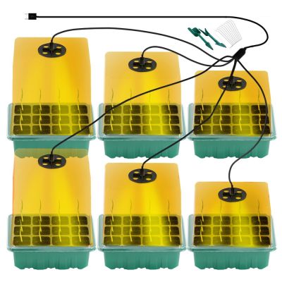 ถาดอุปกรณ์เริ่มเพาะเมล็ดพันธุ์ความสูงที่แตกต่างกัน3แบบพร้อมไฟ Grow ชุดไฟประดับงานปาร์ตีเต็มสเปกตรัมชุดงอกพืชจิ๋วกล่อง12เซลล์