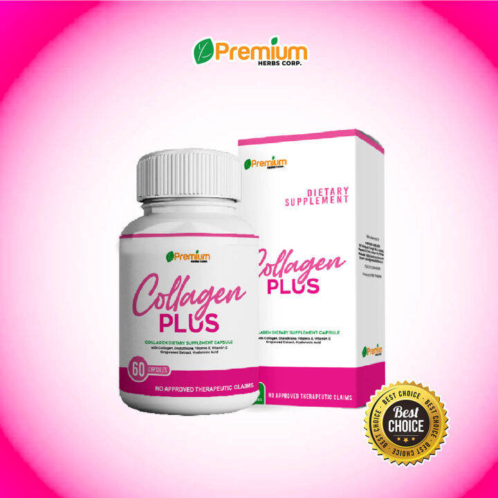 "Collagen Plus (60 Capsules) Glutathione C Increase energy Grapeseed