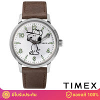 Timex TW2R94900 Welton x Peanuts Snoopy Baseball นาฬิกาข้อมือผู้ชาย สีน้ำตาล (SP)