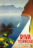 ฟิล์มวินเทจรุ่นปี1950จากอิตาลีรุ่น Riva Torbole Lake Garda ภาพพิมพ์โปสเตอร์ผ้าไหมติดผนังในบ้าน0726