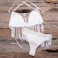 Hot-Selling Fashionable Modern Beach Hand-Woven Tassel Split Bikini Swimsuit Suit Sexy Featured Beach Suit