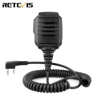 Retevis RS114ลำโพงวิทยุสองทางไมโครโฟน IP54กันน้ำ2ขาเข้ากันได้กับวิทยุสื่อสาร RT24 RT27 RT28 RT5 Baofeng BF-888S UV-5R WOUXUN TYT HYT (1ชิ้น)