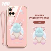 เคสโทรศัพท์ YBD สำหรับ Vivo Y21A Y21S Y21T หมีรุนแรง Y21นิ่มโปร่งใส Y33S Y33T Y21G V2111 V2110 Y21E ไล่ระดับสี V2140 V2135การ์ตูนเคสโทรศัพท์กันกระแทกพร้อมกรอบป้องกันกล้องเลนส์คลุมทั้งหมด