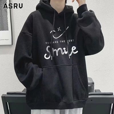 ASRV เสื้อฮู้ดชาย เสื้อมีฮู้ดผู้ชาย hoodie เสื้อกันหนาว ผู้ชาย เสื้อสเวตเตอร์มีฮู้ดยิ้มของผู้ชาย,เสื้อสเวตเตอร์คู่รักทรงหลวมเสื้อสเวตเตอร์ผู้ชายเหมาะสำหรับฤดูใบไม้ร่วงและฤดูหนาว