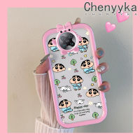 เคส Chenyyyka สำหรับ Xiaomi Poco F2 Pro Redmi K30 Pro เคสซูมได้แบบเต็มหน้าจอ Crayon Shin-Chan เคสรูปโบว์มอนสเตอร์ตัวเล็กกันกระแทกเคสโทรศัพท์โปร่งใสฝาครอบป้องกันเลนส์กล้องถ่ายรูป TPU ซิลิกาเจล