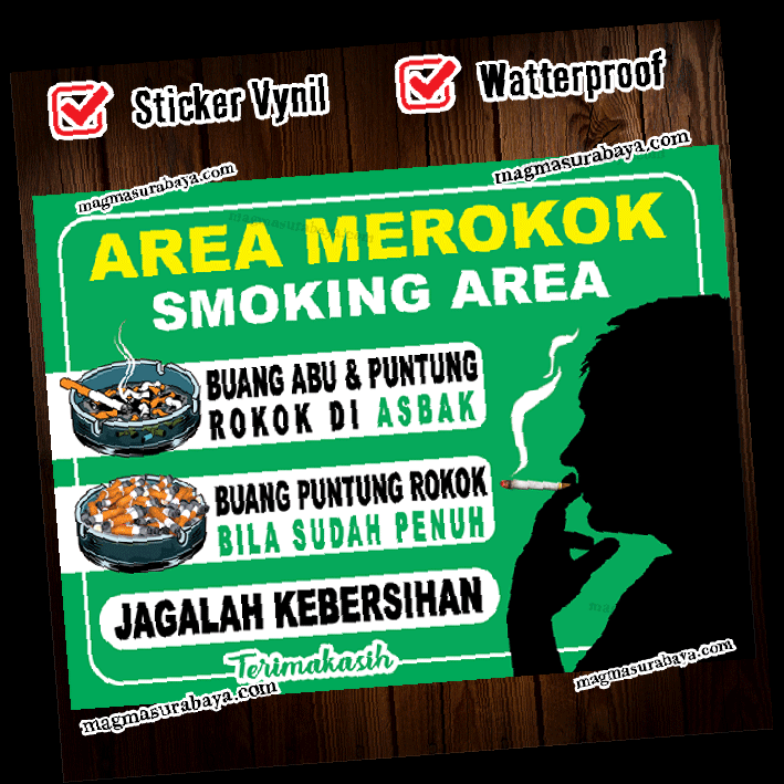 Stiker Area Merokok Buang Puntung Rokok Pada Tempatnya Jangan Buang Puntung Rokok