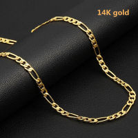 สร้อยข้อมือโซ่ทอง14K สำหรับผู้ชายหรูหราแนวยุโรปขนาด55ซม. แฟชั่นสำหรับผู้หญิงแข็งเครื่องประดับงานหมั้นงานแต่งงานสำหรับเจ้าสาว