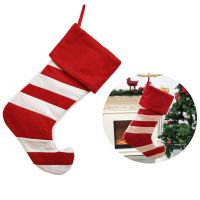 Decoration Christmas Stocking Cartoon Party Traditional Large Non-woven Fabric Hanging Holiday Gift Bag Old Man Kids Stripe Socks Tights