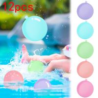 12pcs Reusable Water Balls Quick Fill Water Balloons Bomb Splash Balls Water Games Toys For Kids Balloon Bombs For Water Fight Balloons