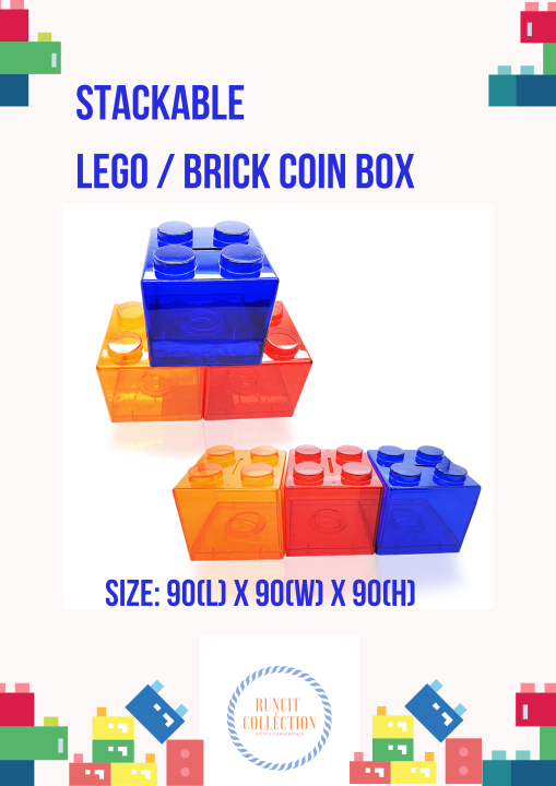 Stackable Lego/Brick Coin Box / Tabung Syiling Berbentuk Lego | Lazada