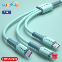 USB 3 In 1สายสายชาร์จเร็วโทรศัพท์มือถือเคเบิลชนิด C สำหรับ iPhone Lightning Micro Type-C Xiaomi Huawei