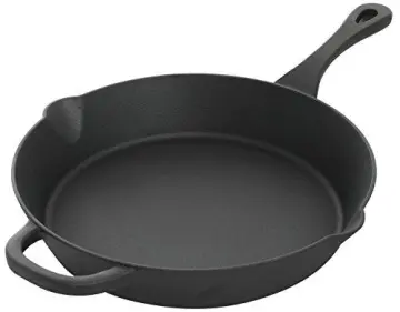 Victoria SKL-210 Cast Iron Skillet. Frying Pan with Long Handle, 10, Black
