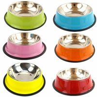 Stainless Cat Bowls Pet Steel Bowl Set Food Water Bowl for Dogs and Cats Anti-skid Cats Supplies