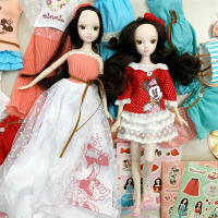 new 28cm dolls Original Black hair Big eyes Small mouth White skin 9 joints girl Doll Beautiful clothes shoes doll Best Gift