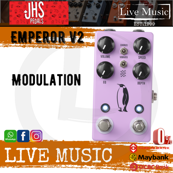 JHS Emperor V2 Chorus/Vibrato Guitar Effects Pedal with Tap Tempo Lazada