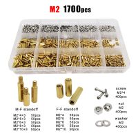 510/680/1700pc M2 M2.5 M3 M4 Solid Brass Copper PCB Board Hex Hexagon Standoff Pillar Spacer Column Screw Nut Assortment Kit Set