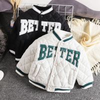 Winter Boys Coat New Childrens Fashion Thick Baseball Uniform Jacket Baby Warm Coat Childrens Top 2-6 Years Old ZZ Jacket