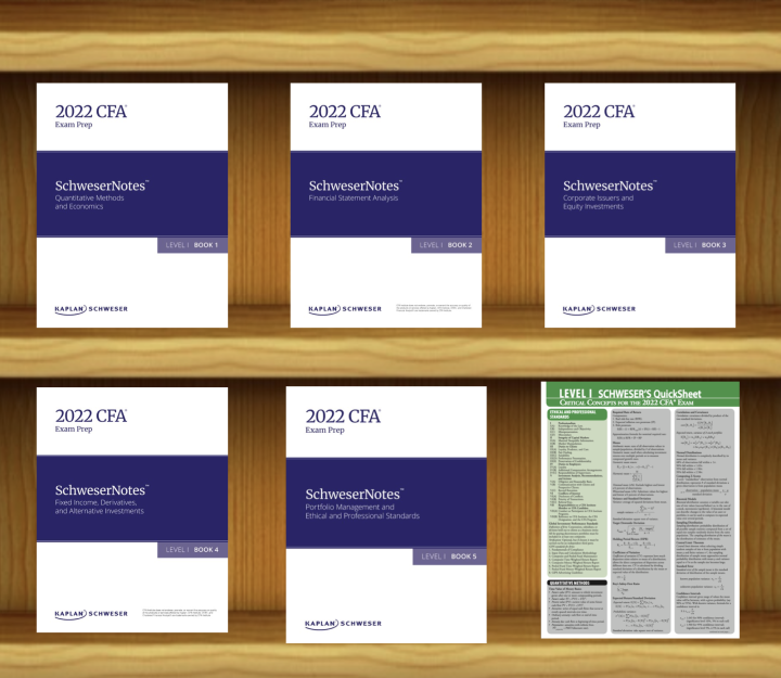 2022 CFA Level 1 - SchweserNotes Books 1- 5 w/ FREE Schweser