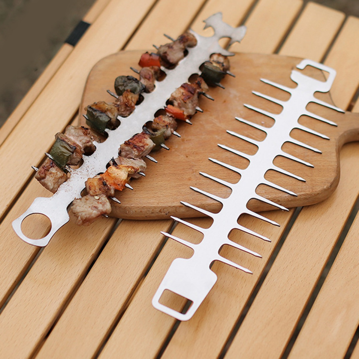 1-pcs-skewers-for-grilling-fish-bone-shape-barbecue-skewers-reusable-skewers-garden-camping-bbq-supplies-for-grilling-b
